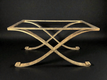 Subes Style Gilt Iron X-Form Bench