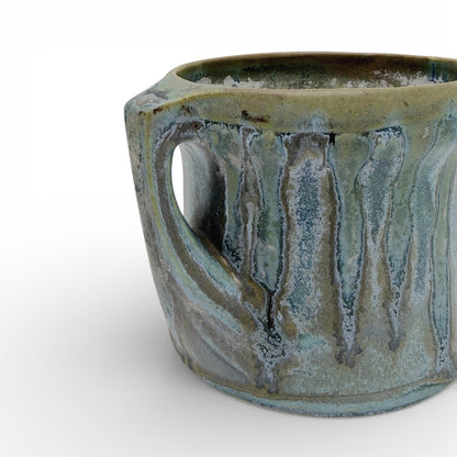 Blue and Green Stoneware Vase