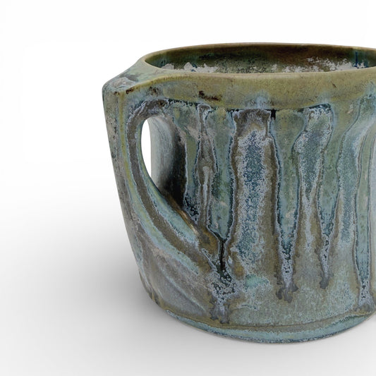 Blue and Green Stoneware Vase