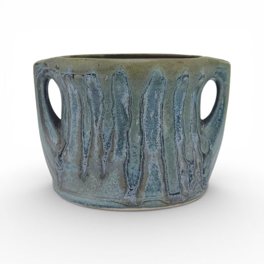 Blue and Green Stoneware Vase