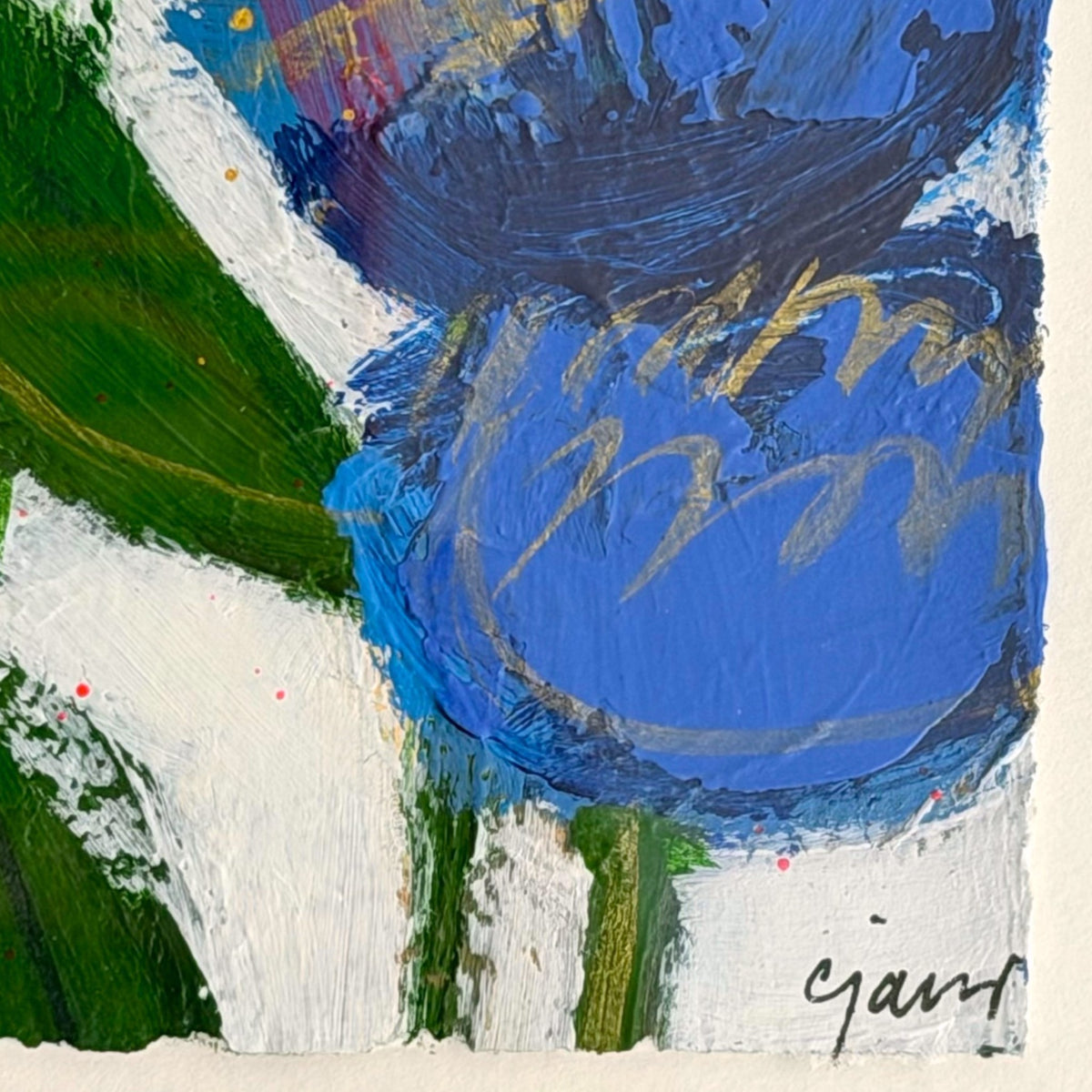 Abstract Blue Floral Painting