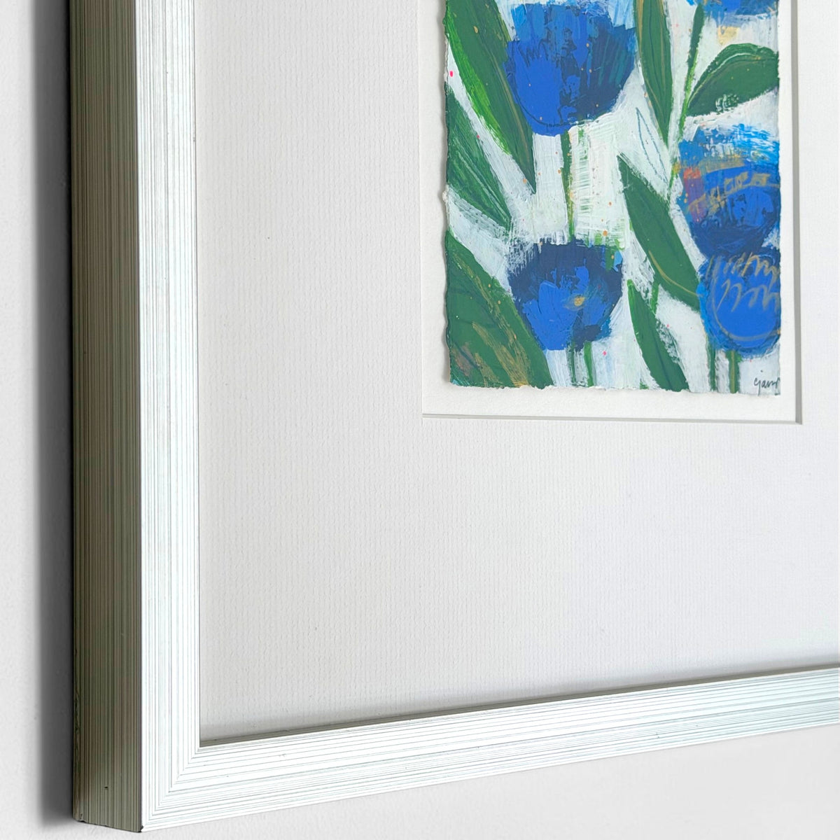 Abstract Blue Floral Painting