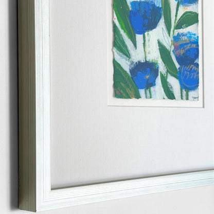 Abstract Blue Floral Painting