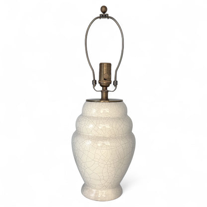 White Crackled Glazed Table Lamp
