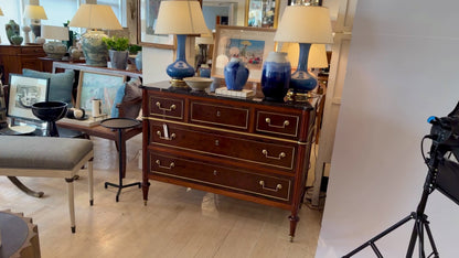 Pair of Blue Ceramic Lamps