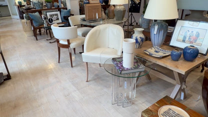 White Leather Side Chair by Umberto Asnago for Giorgetti