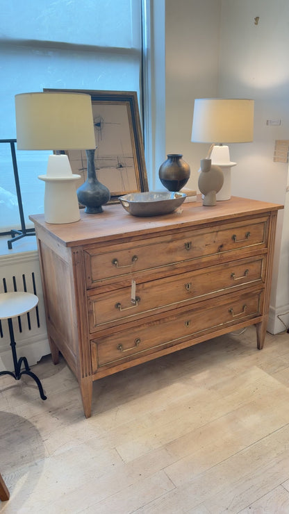 Three-Drawer Bleached Walnut Commode
