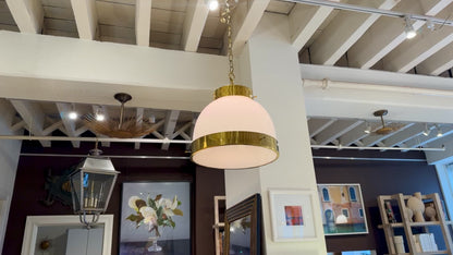 Glass and Brass Pendant Light