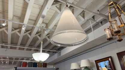 Mid Century Frosted Glass Pendant Light