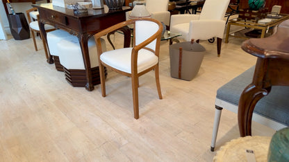 Pair of French Light Wood Curved Back Chairs