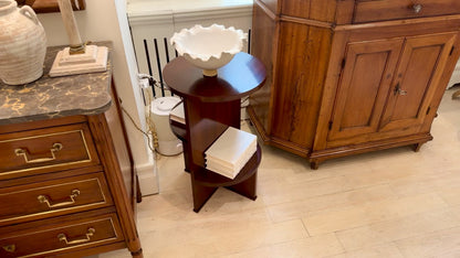 Circular Walnut Asymmetrical Table