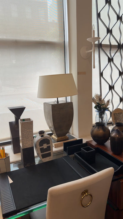 Urn Shaped Shagreen Table Lamp, Italy circa 1950