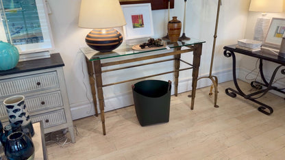 Bronze Console Table with Glass Top, circa 1960s