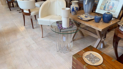 Lucite and Glass Side Table