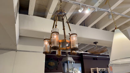 Gilt Iron Five Light Chandelier