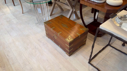 Anglo Indian Teak and Brass Trunk, 19th Century