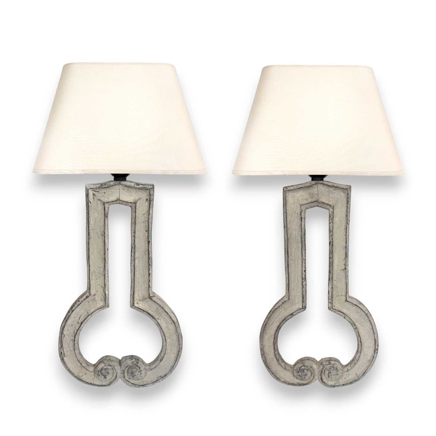 Pair of Painted Wood  Sconces
