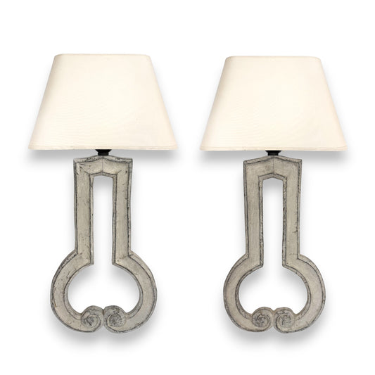 Pair of Painted Wood  Sconces