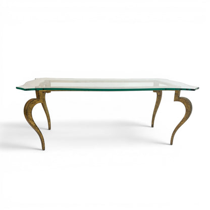 Shaped Gilt Iron Coffee Table by Maison Ramsay, circa 1960s
