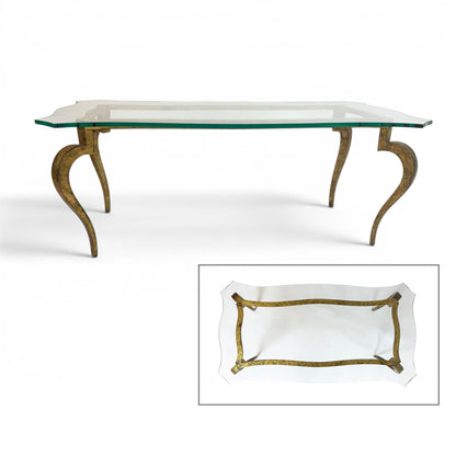 Shaped Gilt Iron Coffee Table by Maison Ramsay, circa 1960s