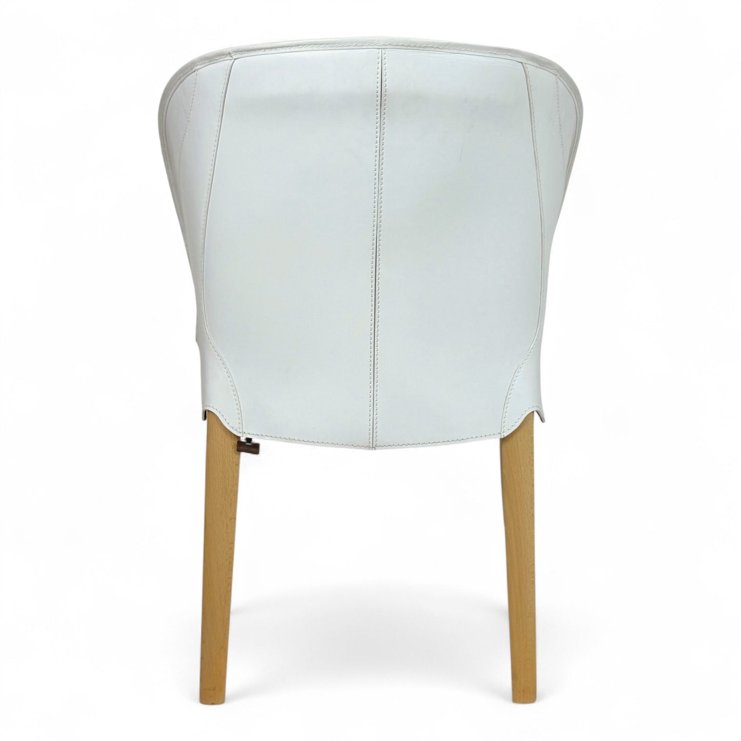 White Leather Side Chair by Umberto Asnago for Giorgetti