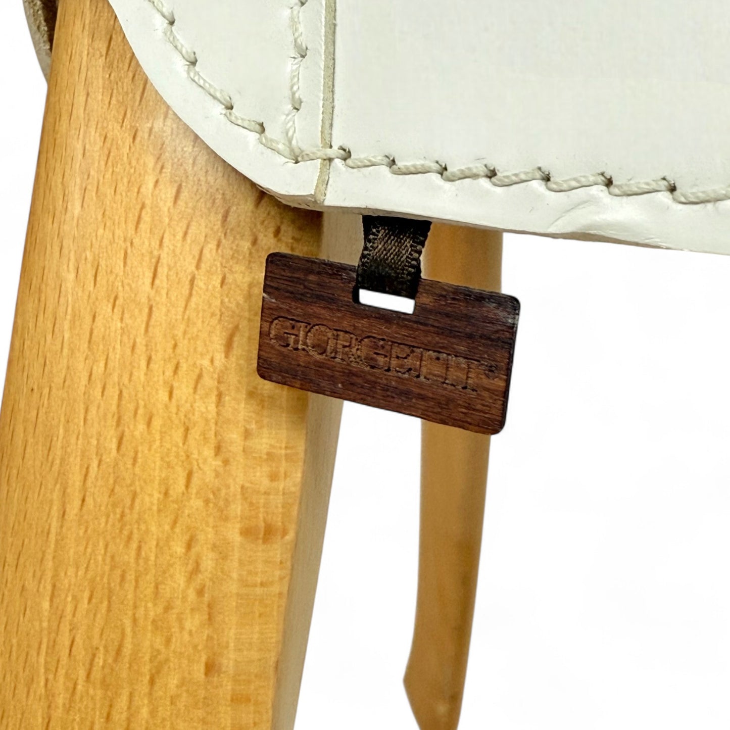 White Leather Side Chair by Umberto Asnago for Giorgetti