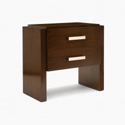 Pair of Walnut Two Drawer Night Tables