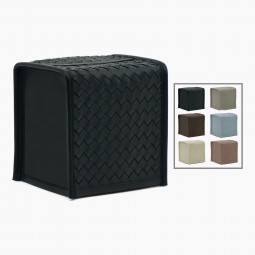 Woven Leather Tissue Box Cover