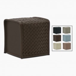 Woven Leather Tissue Box Cover