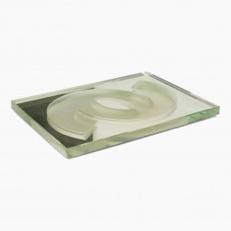 Mirrored and Frosted Glass Tray by Jean Luce