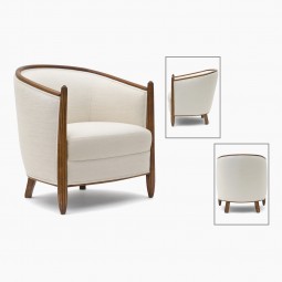Curved Back Chair with Reeded Legs