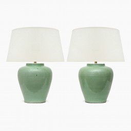 Light Green Stoneware Lamps
