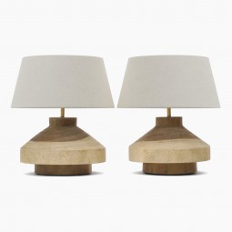 Pair of Wooden Table Lamps
