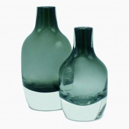 Set of Two Molded Glass Vases