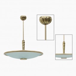 Bronze and Frosted Glass Pendant Light