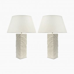 Pair of Square  Plaster Table Lamps