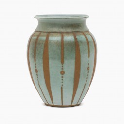 Terra Cotta Vase with Light Green Glaze