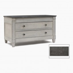 Gray/White Painted Low Commode