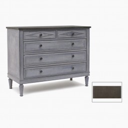 Five Drawer Blue Painted Commode
