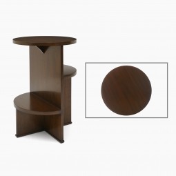 Circular Walnut Asymmetrical Table
