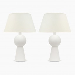 Pair of Circular Plaster Lamps