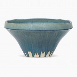 Large Drip Glazed Stoneware Bowl