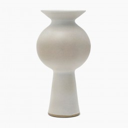 Shaped Off White Stoneware Vase