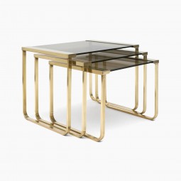 Brass and Glass Nesting Tables