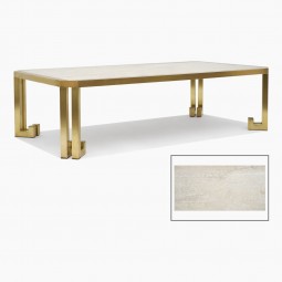 Brass and Travertine Coffee Table