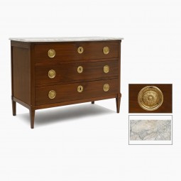 French Mahogany and Marble Commode