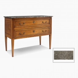 French Walnut Two Drawer Commode