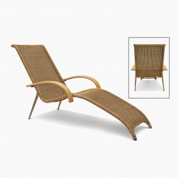 Woven Wicker Chaise Lounge