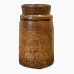 Large Circular Wooden Pot