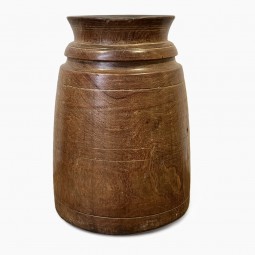 Large Circular Wooden Pot